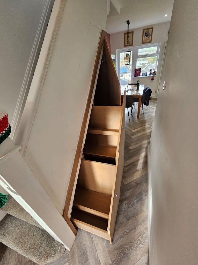 Bespoke under-stairs storage unit